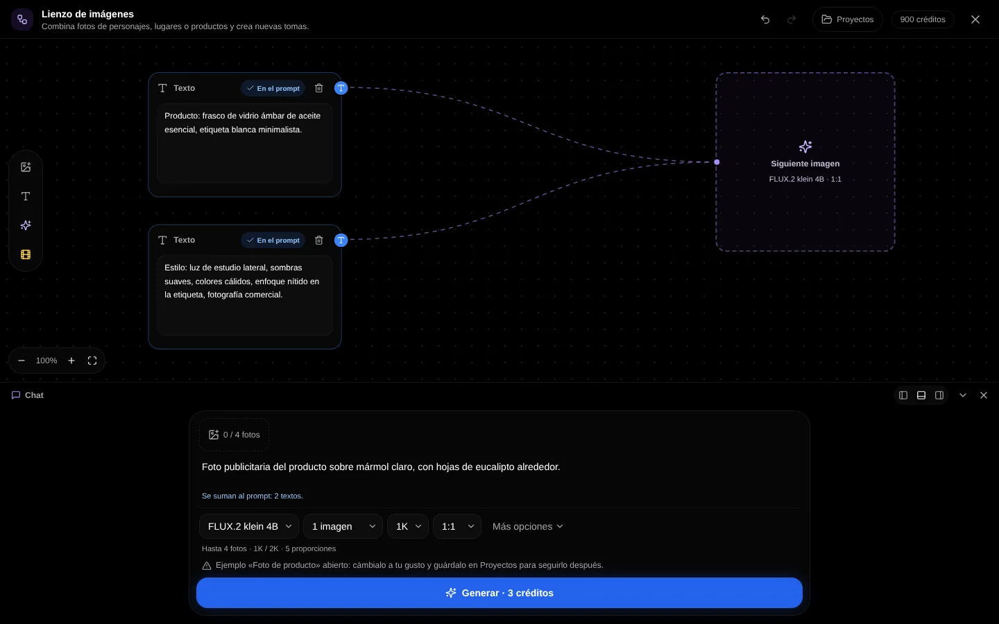 The image canvas with the chat panel docked at the bottom